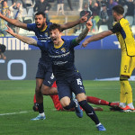 La gioia di Delprato al momento del gol del 3-2 all'ultima azione