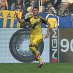 La gioia di Canestrelli al gol del 2-2