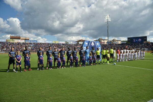 Players lineup  during  Pisa SC vs ACF Fiorentina, Italian soccer Serie A match in Pisa, Italy, September 28 2025